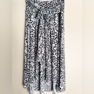 Leopard Print High Low MIDI Skirt